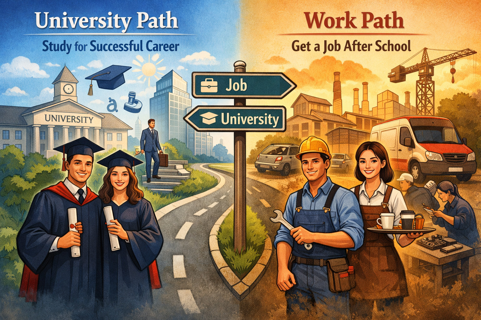 [Writing Task 2]-Some people believe that studying at university or college is the best route to a successful career, while others believe that it is better to get a job straight after school