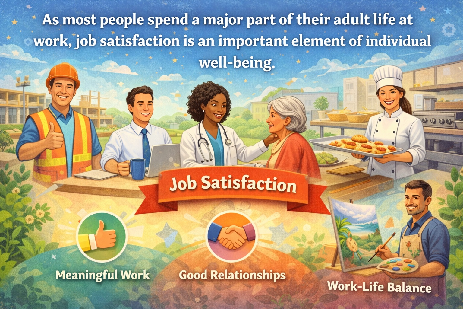 [Writing Task 2] As most people spend a major part of their adult life at work, job satisfaction is an important element of individual well-being. What factors contribute to job satisfaction?