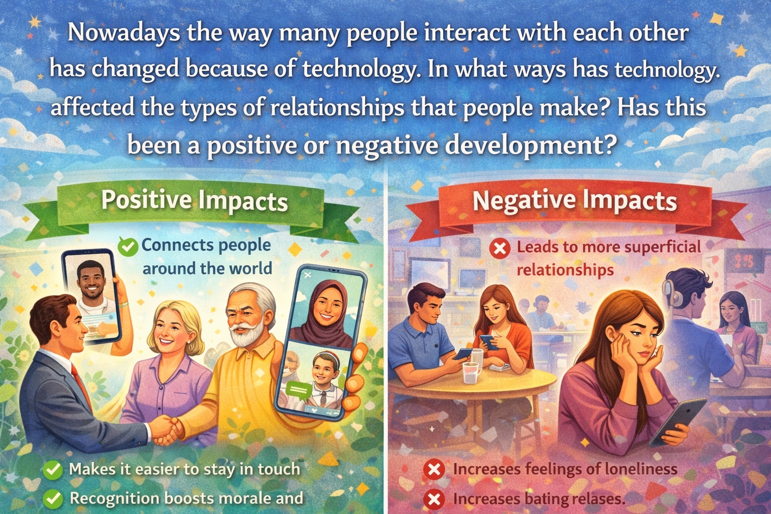 [Writing Task 2] Nowadays the way many people interact with each other has changed because of technology