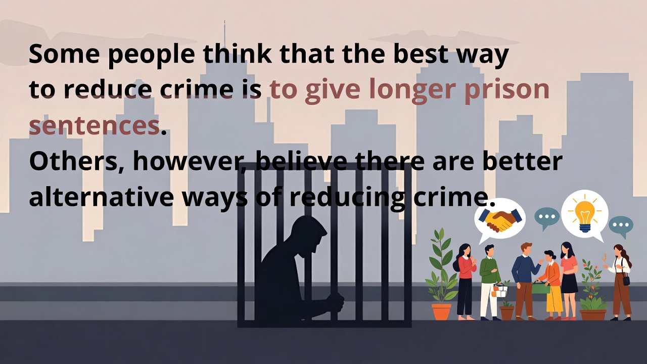 [Writing Task 2] Some people think that the best way to reduce crime is to give longer prison sentences.